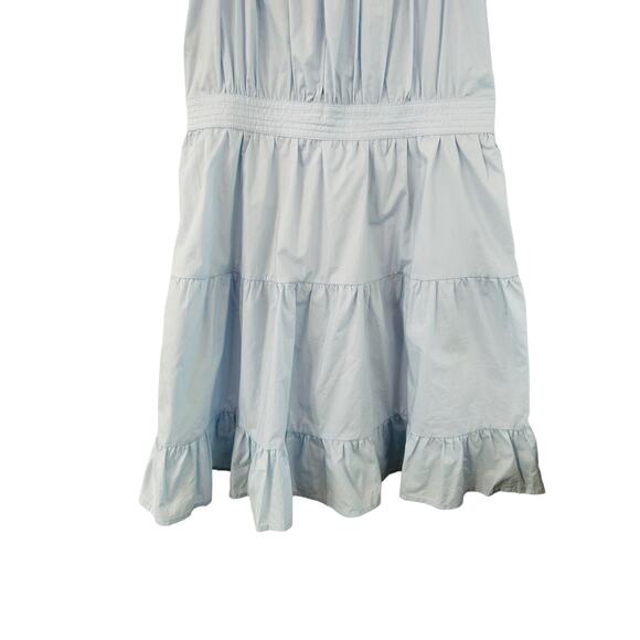 Gaudi Light Baby Blue Tiered Short Puff Sleeve Scoop Neck Mini Dress Size Small - Picture 4 of 7